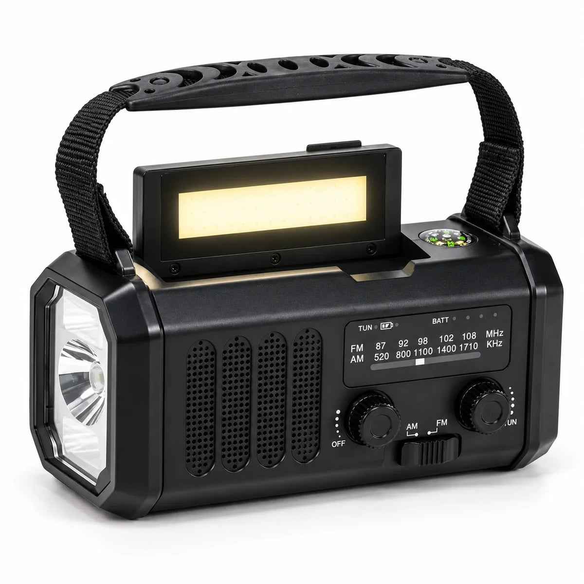 Radio di emergenza 10.000 mAh – powerbank, torcia e dinamo a manovella